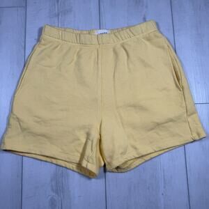Mate The Label Women's Small Yellow Organic Cotton Pocket Shorts